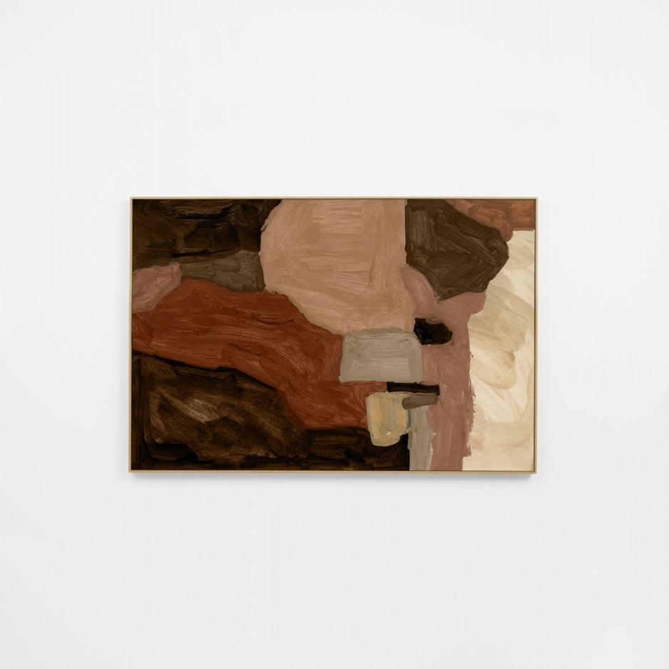 WARMAECL1R7H_Maeve Clay 1 Canvas 100 x 150cm, Light Timber-Look Synthetic Frame