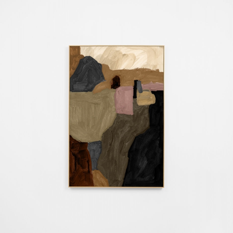 WARMAEEA1R7H_Maeve Earth 1 Canvas 100 x 150cm, Light Timber-Look Synthetic Frame