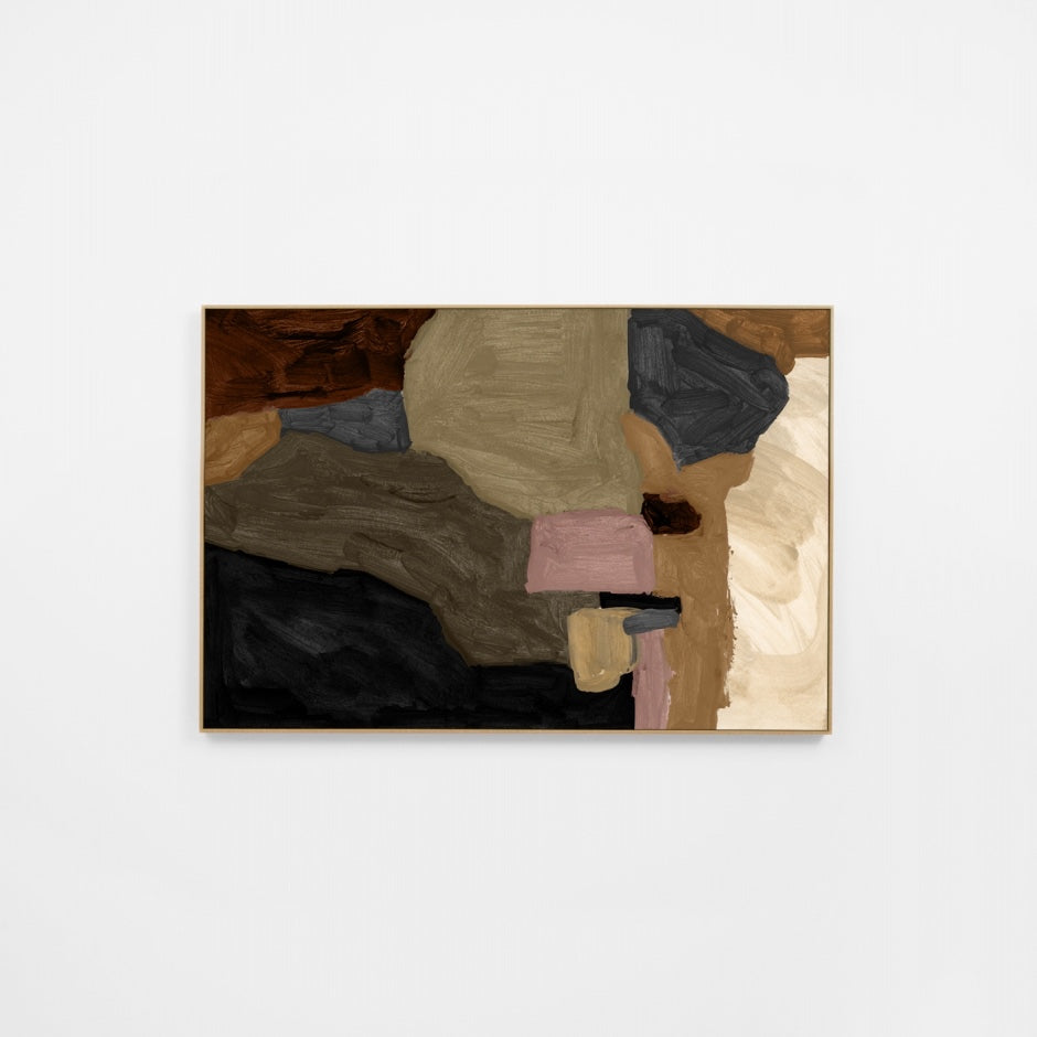 WARMAEEA1R7H_Maeve Earth 1 Canvas 100 x 150cm, Light Timber-Look Synthetic Frame