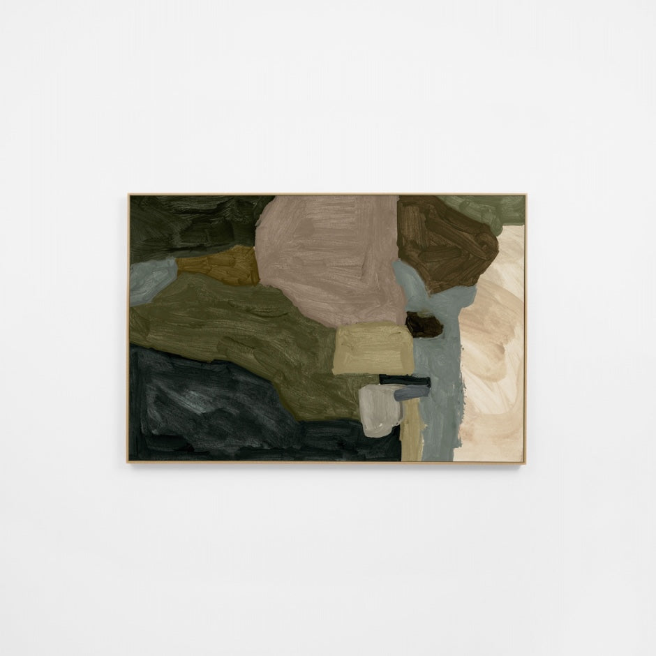 WARMAEMO1R1F_Maeve Moss 1 Rectangle Canvas 40 x 60cm, White Smooth Synthetic Frame