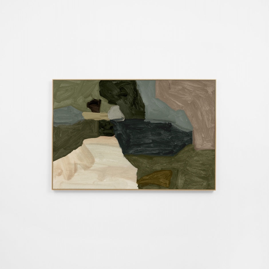 WARMAEMO2R2F_Maeve Moss 2 Rectangle Canvas 50 x 75cm, White Smooth Synthetic Frame