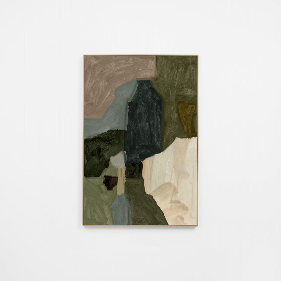 WARMAEMO2R4K_Maeve Moss 2 Rectangle Canvas 70 x 105cm, Walnut-Look Synthetic Frame