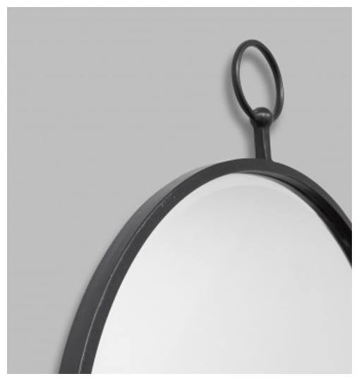 Antique Fob Mirror, Black