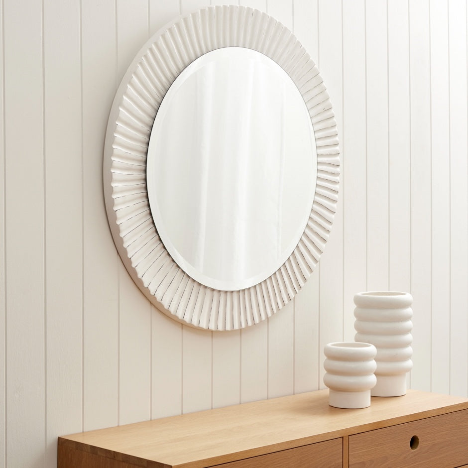 WARMFBEVHWHI_Bevel Hand Painted White Mirror