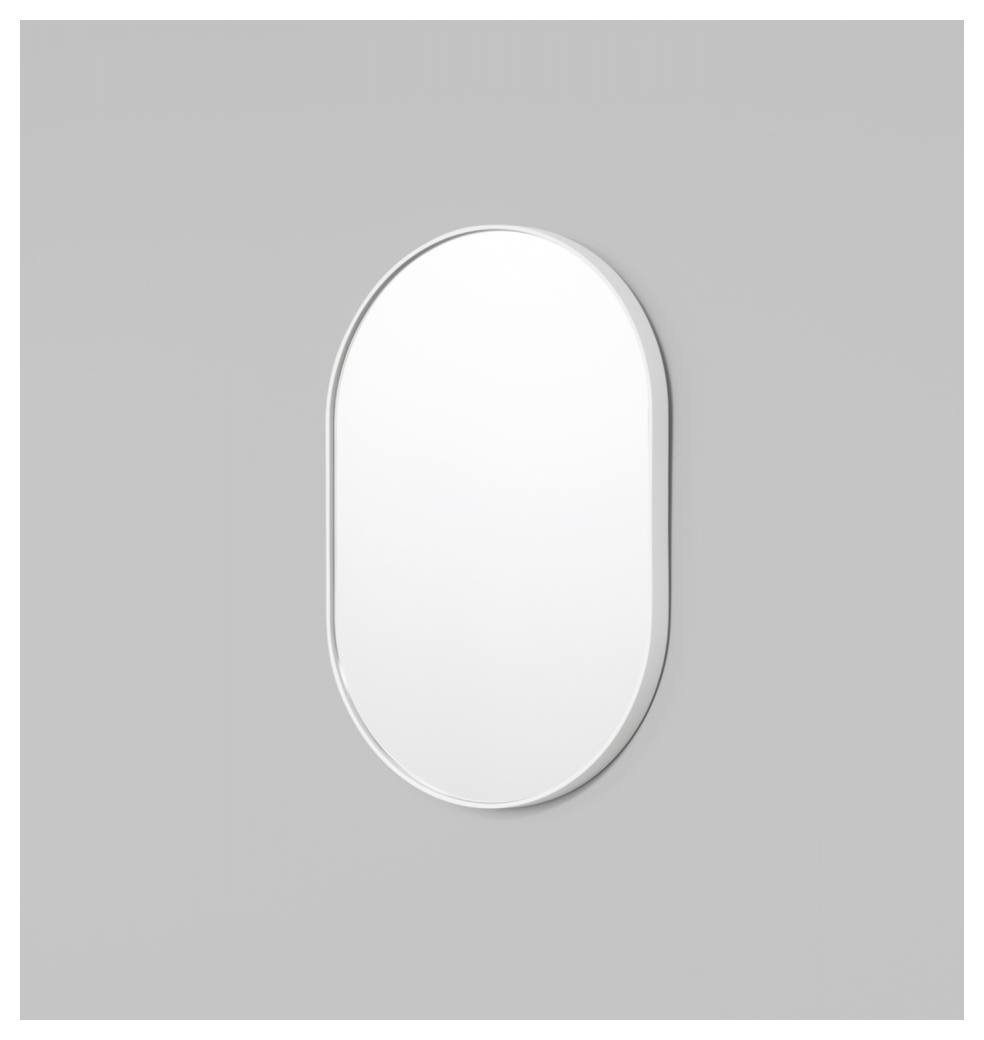 Bjorn Oval Small Mirror, White