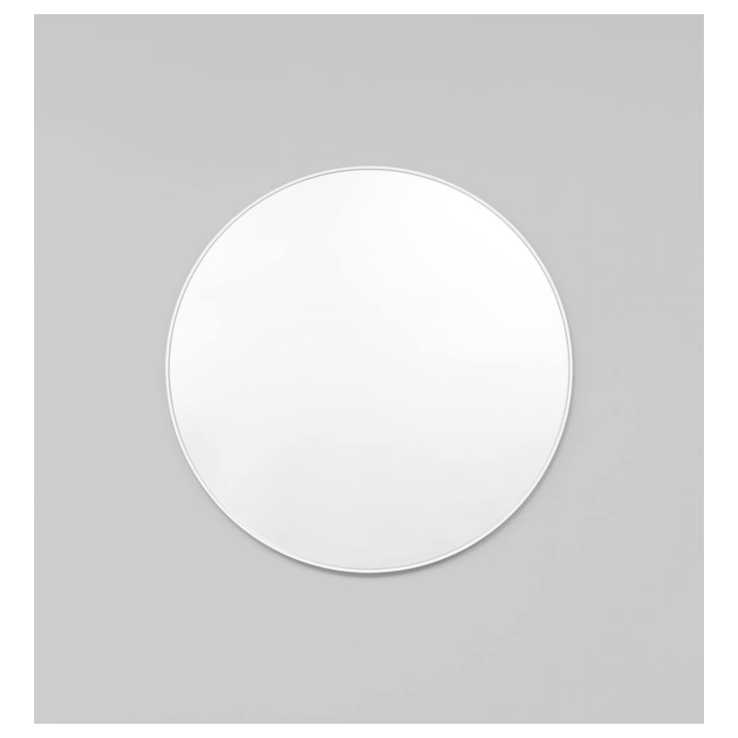 Bjorn Round Small Mirror, White