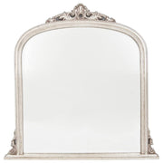 Domed Overmantle Small Mirror, Silver