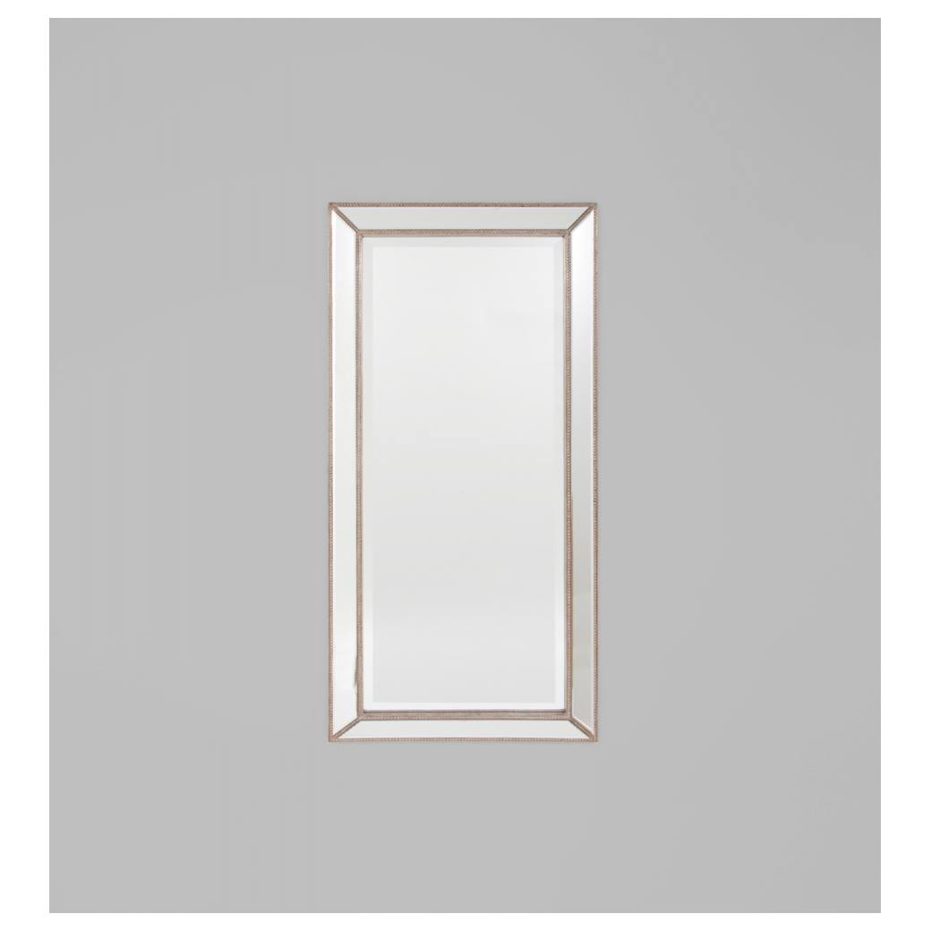 Elegance Mirror, Long Beaded Silver