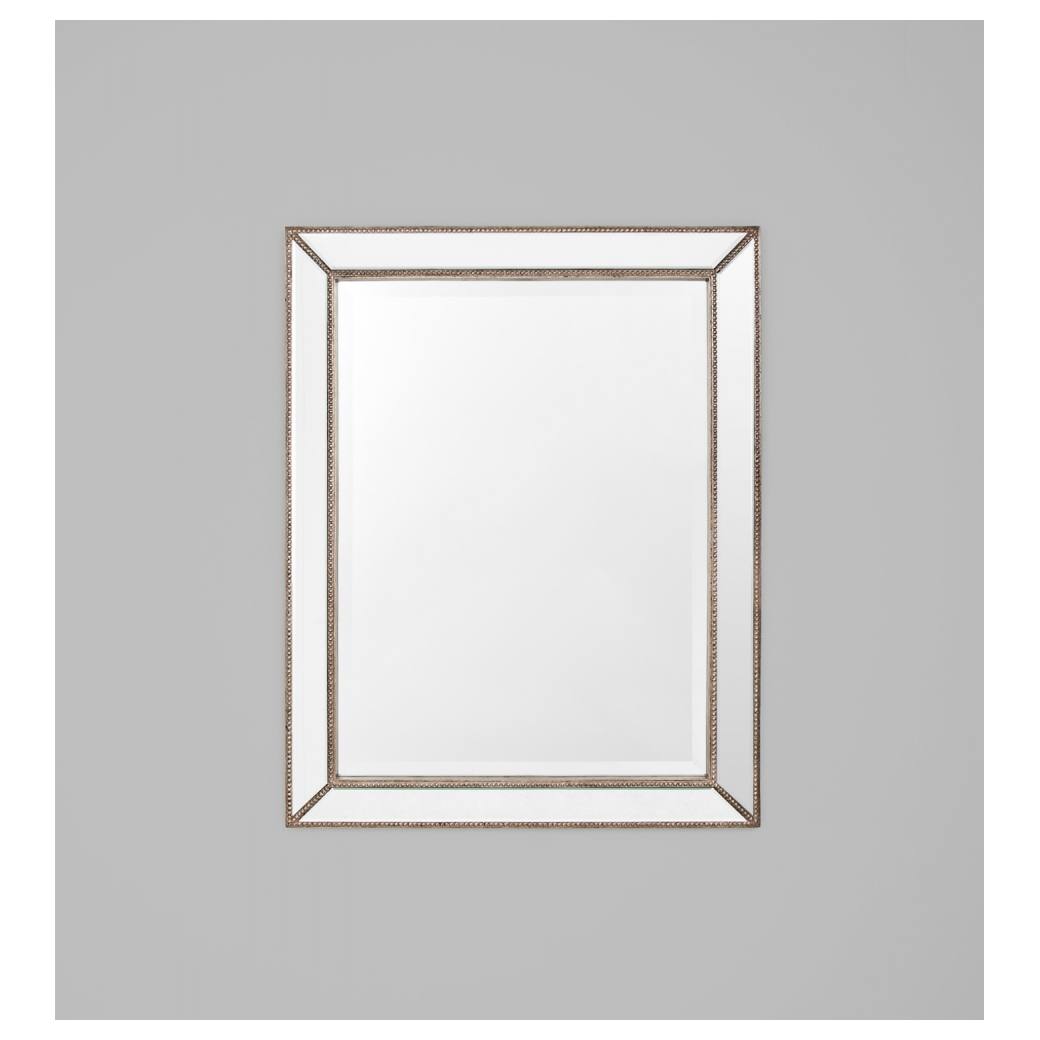 Elegance Mirror, Beaded Silver