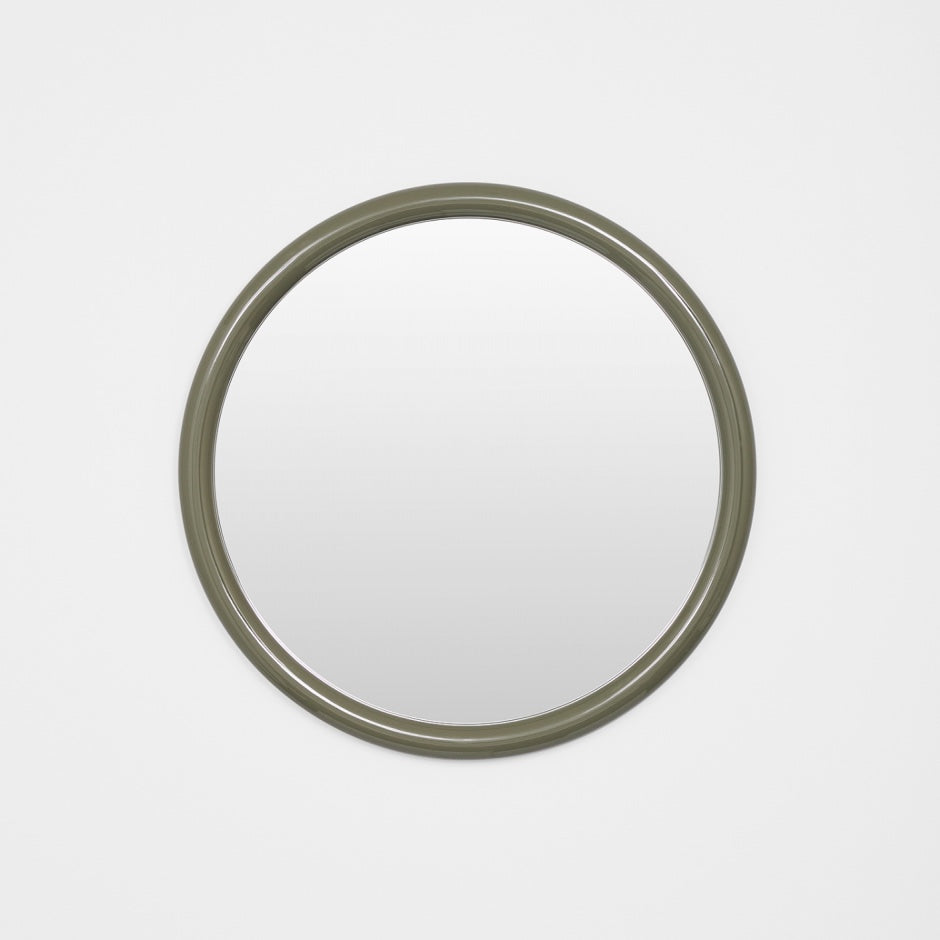 WARMFGERG6OL_Gertrude Round Gloss Olive Mirror 60cm