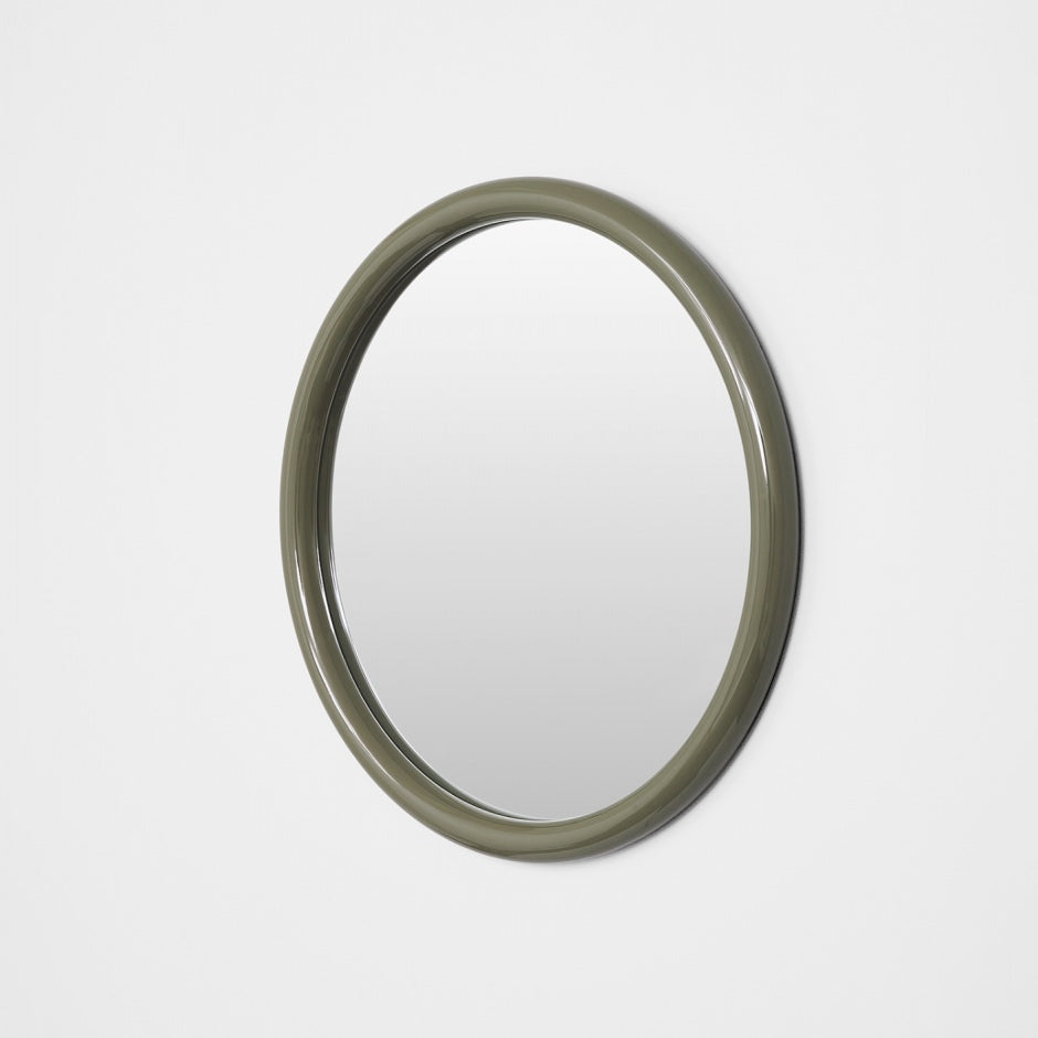 WARMFGERG6OL_Gertrude Round Gloss Olive Mirror 60cm
