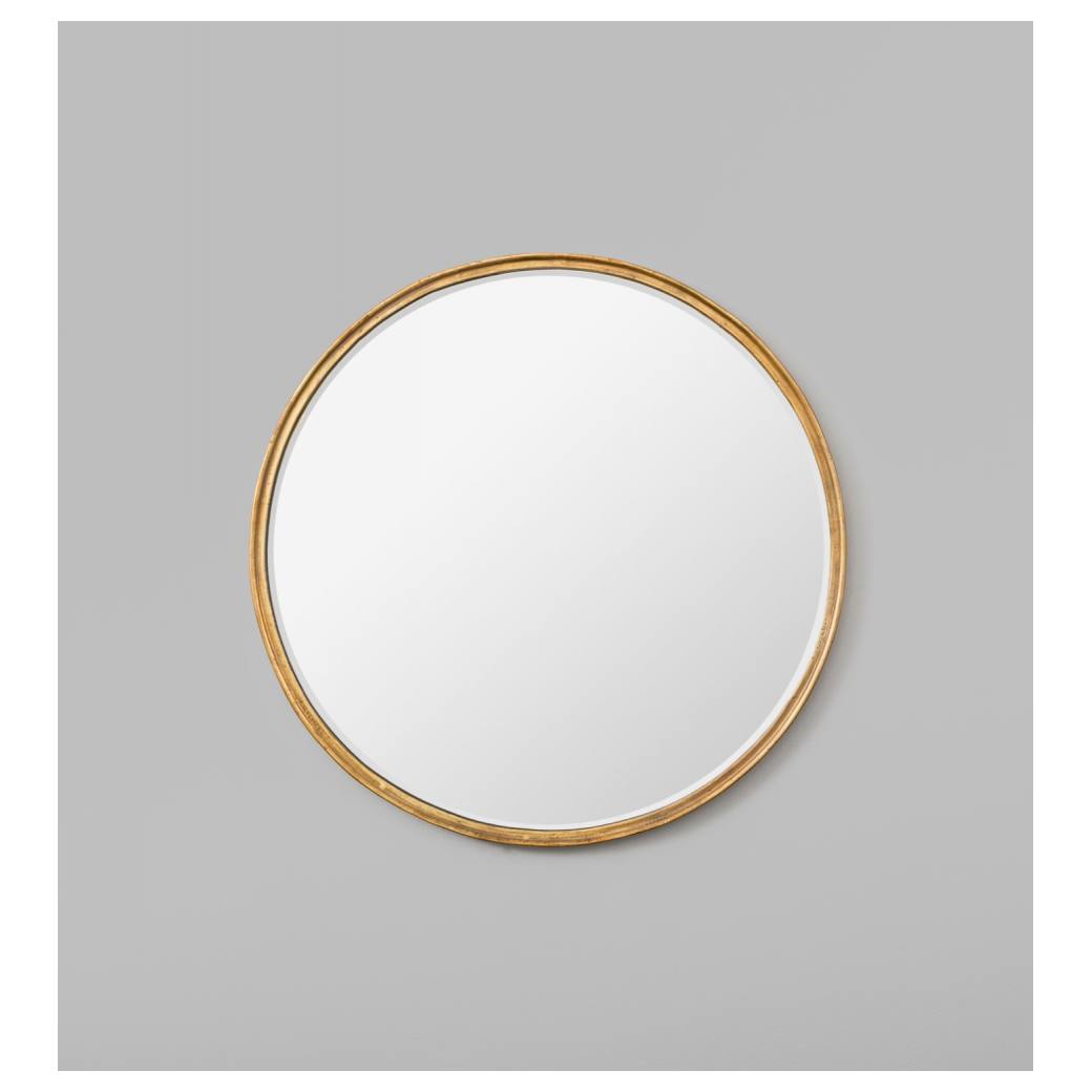 Round Looking Glass Mirror, Gold, Medium