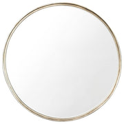 Round Looking Glass Mirror, Silver, Medium