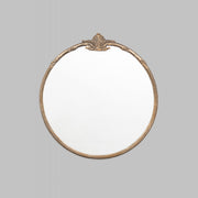 WARMFLORRBR_Lorraine Round Antique Brass Mirror