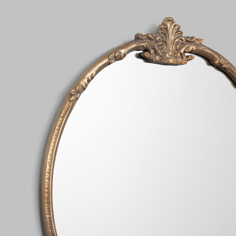 WARMFLORRBR_Lorraine Round Antique Brass Mirror