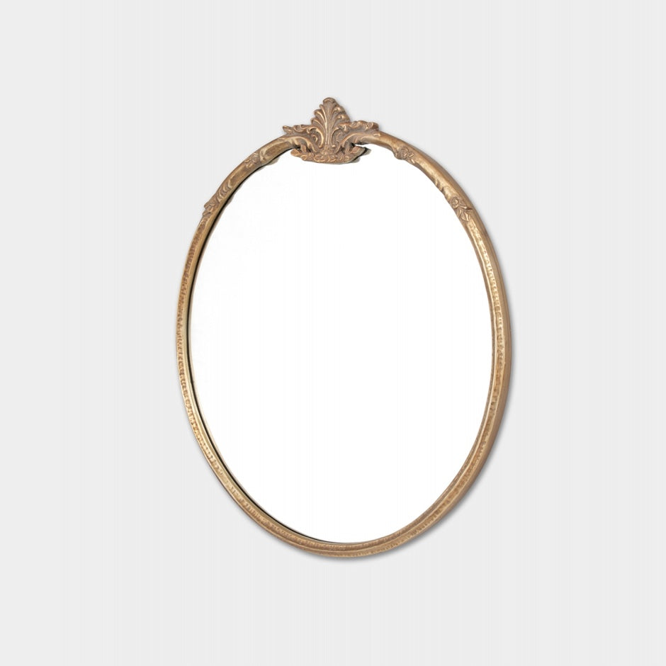 WARMFLORRBR_Lorraine Round Antique Brass Mirror