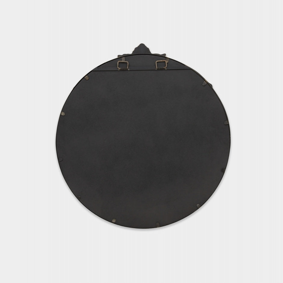 WARMFLORRBR_Lorraine Round Antique Brass Mirror
