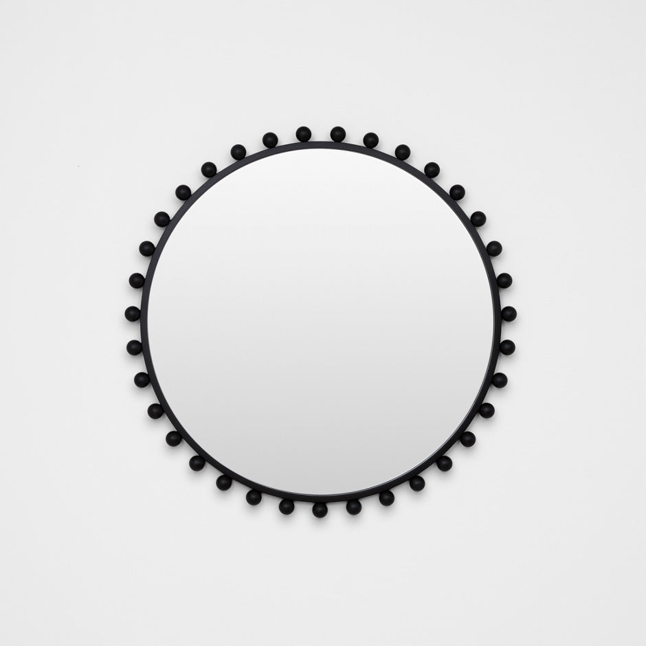 WARMFLUNRBLK_Luna Round Black Mirror