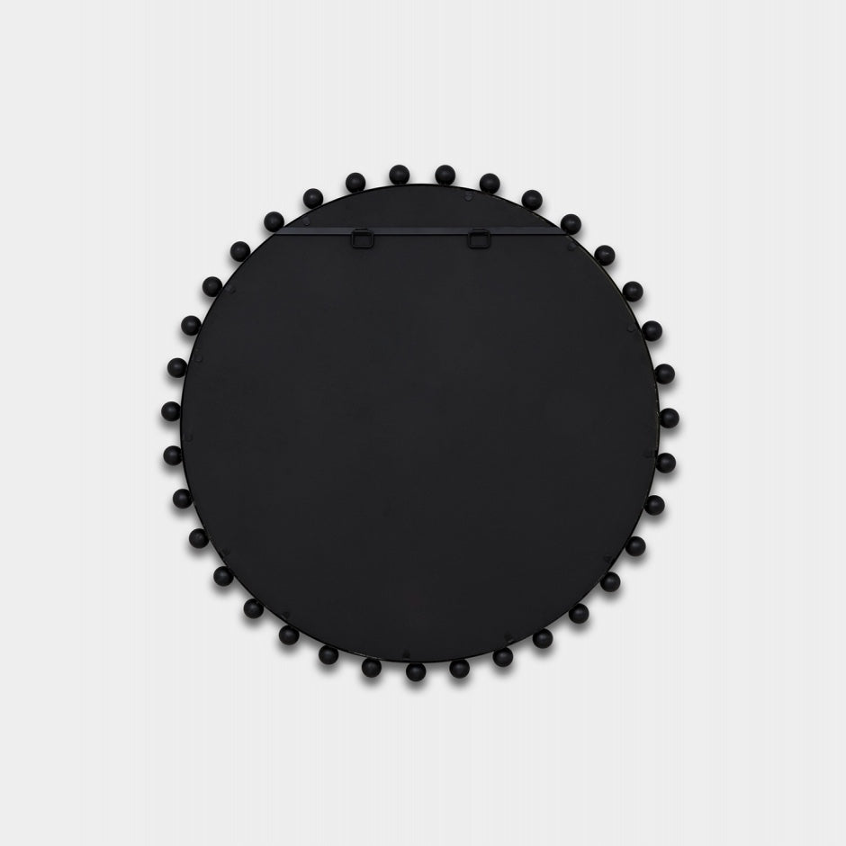 WARMFLUNRBLK_Luna Round Black Mirror