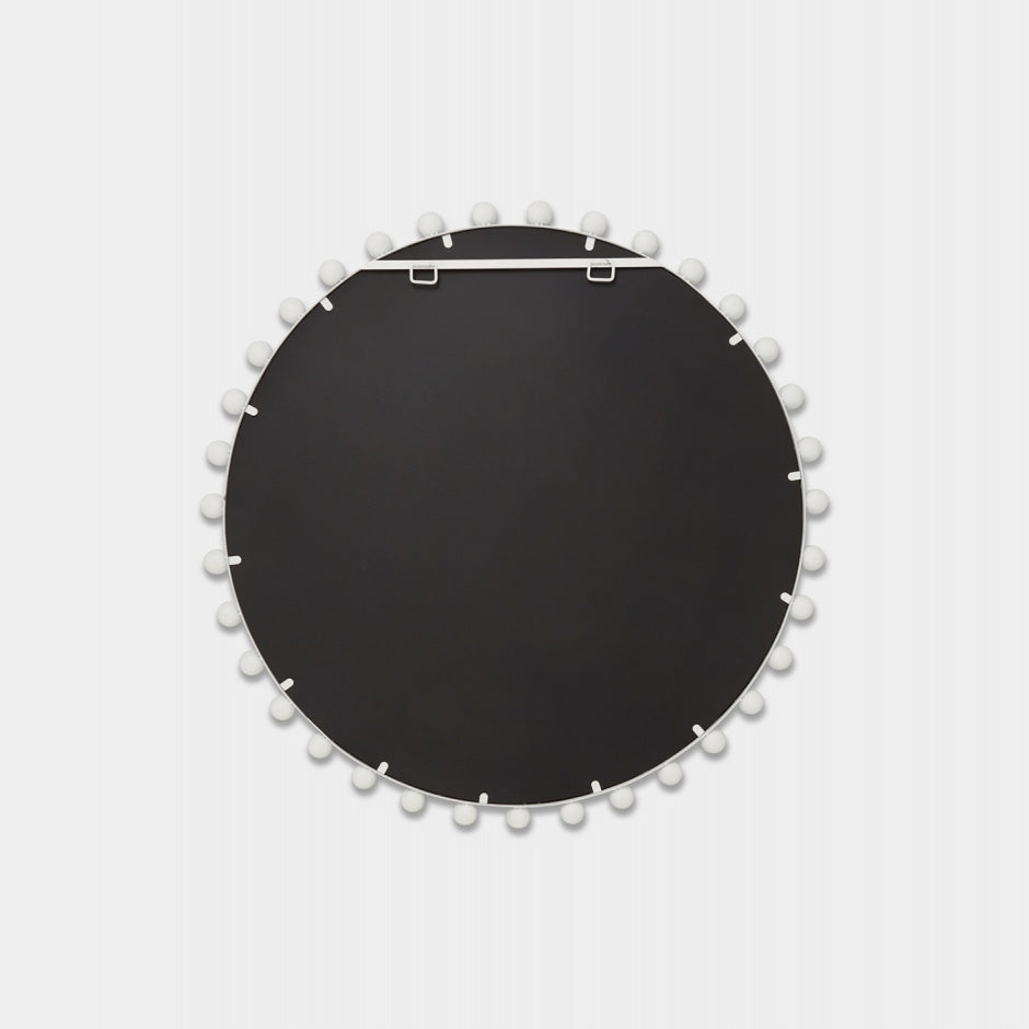 WARMFLUNRWHG_Luna Round Antique White Mirror