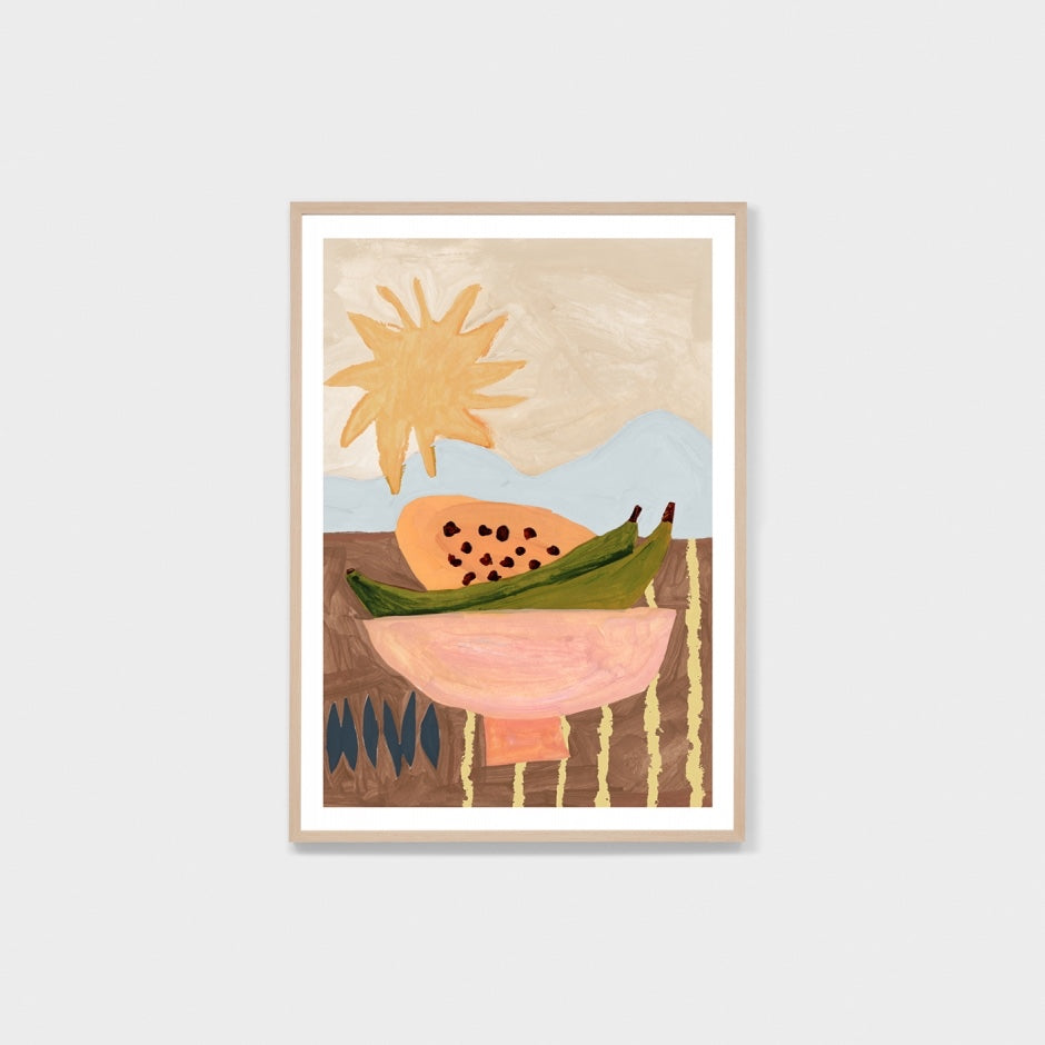 WARPAPSUBG4_Papaya Sunrise Blue Print 87 x 122cm
