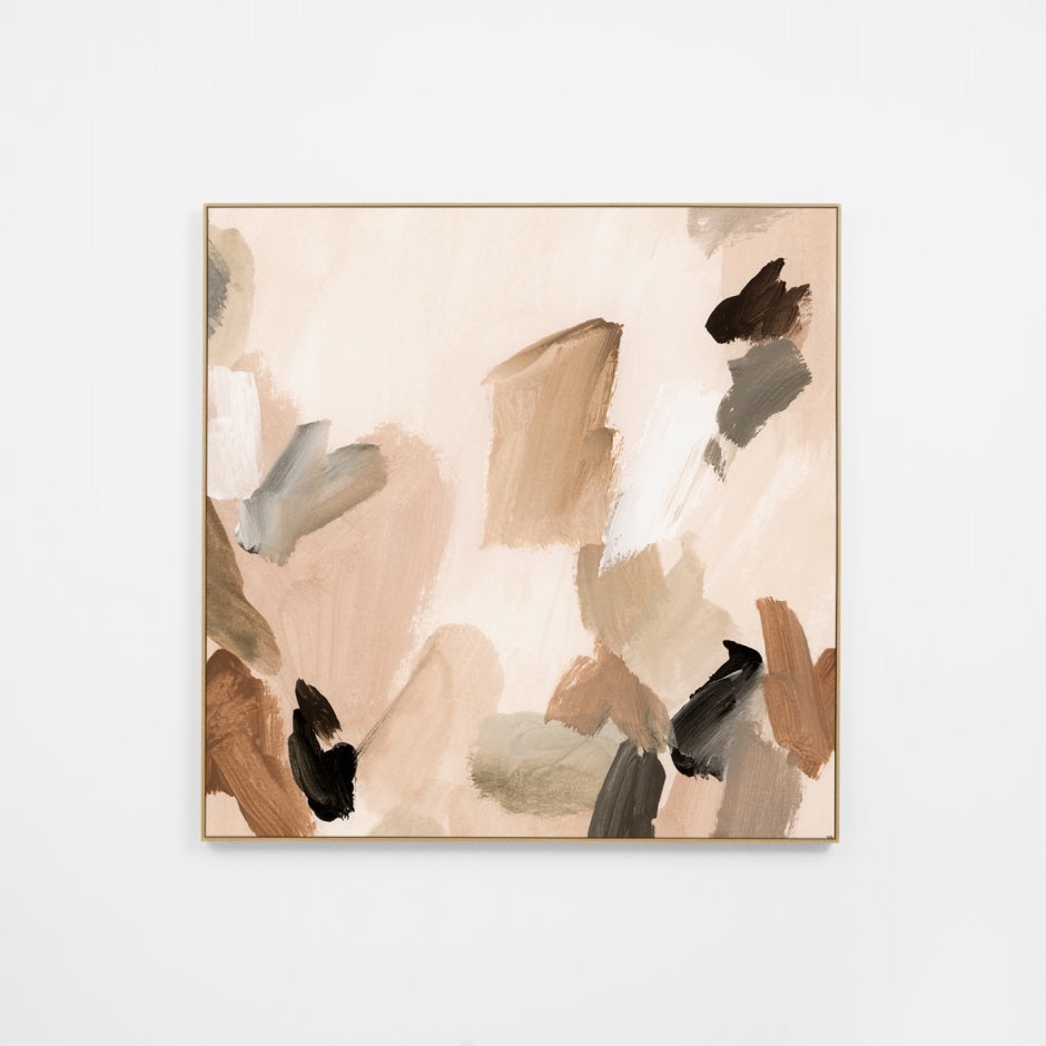 WARPEYBL1C5H_Peyton Blush 1 Canvas 100 x 100cm, Light Timber-Look Synthetic Frame