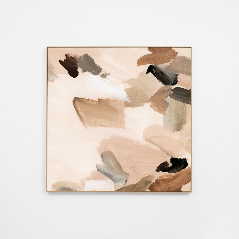 WARPEYBL1C5H_Peyton Blush 1 Canvas 100 x 100cm, Light Timber-Look Synthetic Frame