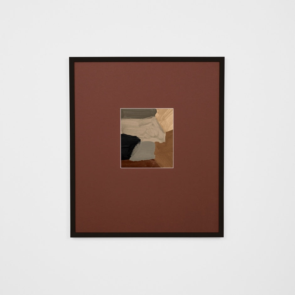 WARROYE1RBW2_Roy Earth Wide 1 Print (Red Rust Mat) 58 x 68cm, Black Raw Timber Frame