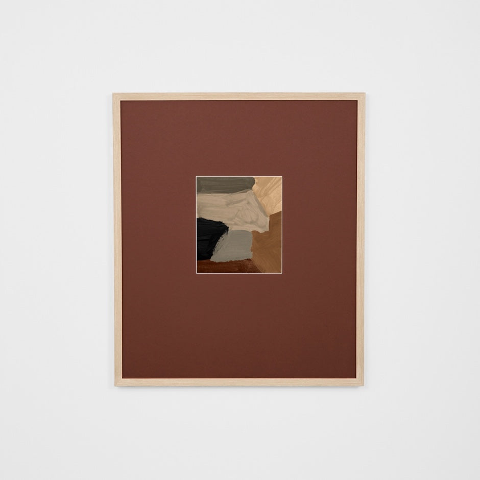 WARROYE1RRW2_Roy Earth Wide 1 Print (Red Rust Mat) 58 x 68cm, Light Raw Timber Frame