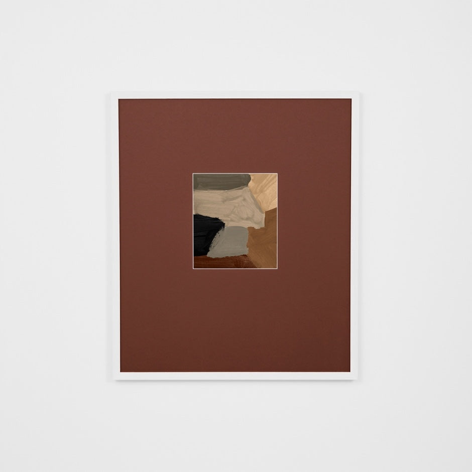 WARROYE1RWW1_Roy Earth Wide 1 Print (Red Rust Mat) 43 x 50cm, White Raw Timber Frame