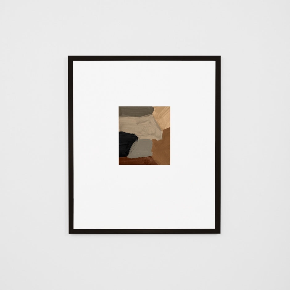 WARROYE1WBW1_Roy Earth Wide 1 Print (Soft White Mat) 43 x 50cm, Black Raw Timber Frame