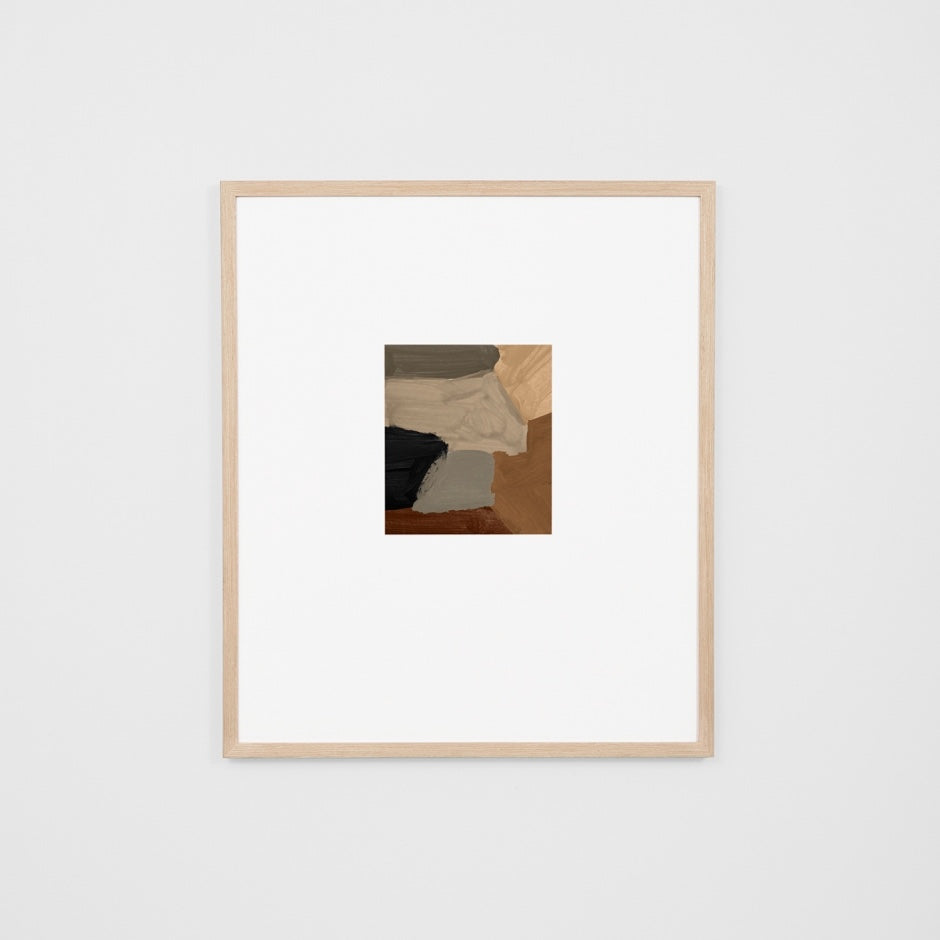 WARROYE1WRW2_Roy Earth Wide 1 Print (Soft White Mat) 58 x 68cm, Light Raw Timber Frame
