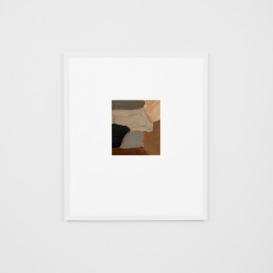 WARROYE1WWW1_Roy Earth Wide 1 Print (Soft White Mat) 43 x 50cm, White Raw Timber Frame