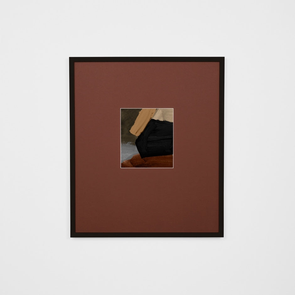WARROYE2RBW1_Roy Earth Wide 2 Print (Red Rust Mat) 43 x 50cm, Black Raw Timber Frame