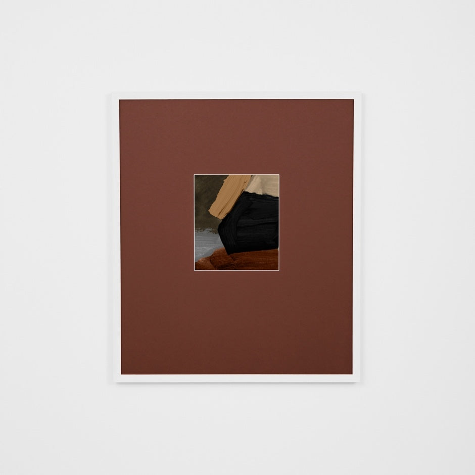 WARROYE2RWW2_Roy Earth Wide 2 Print (Red Rust Mat) 58 x 68cm, White Raw Timber Frame
