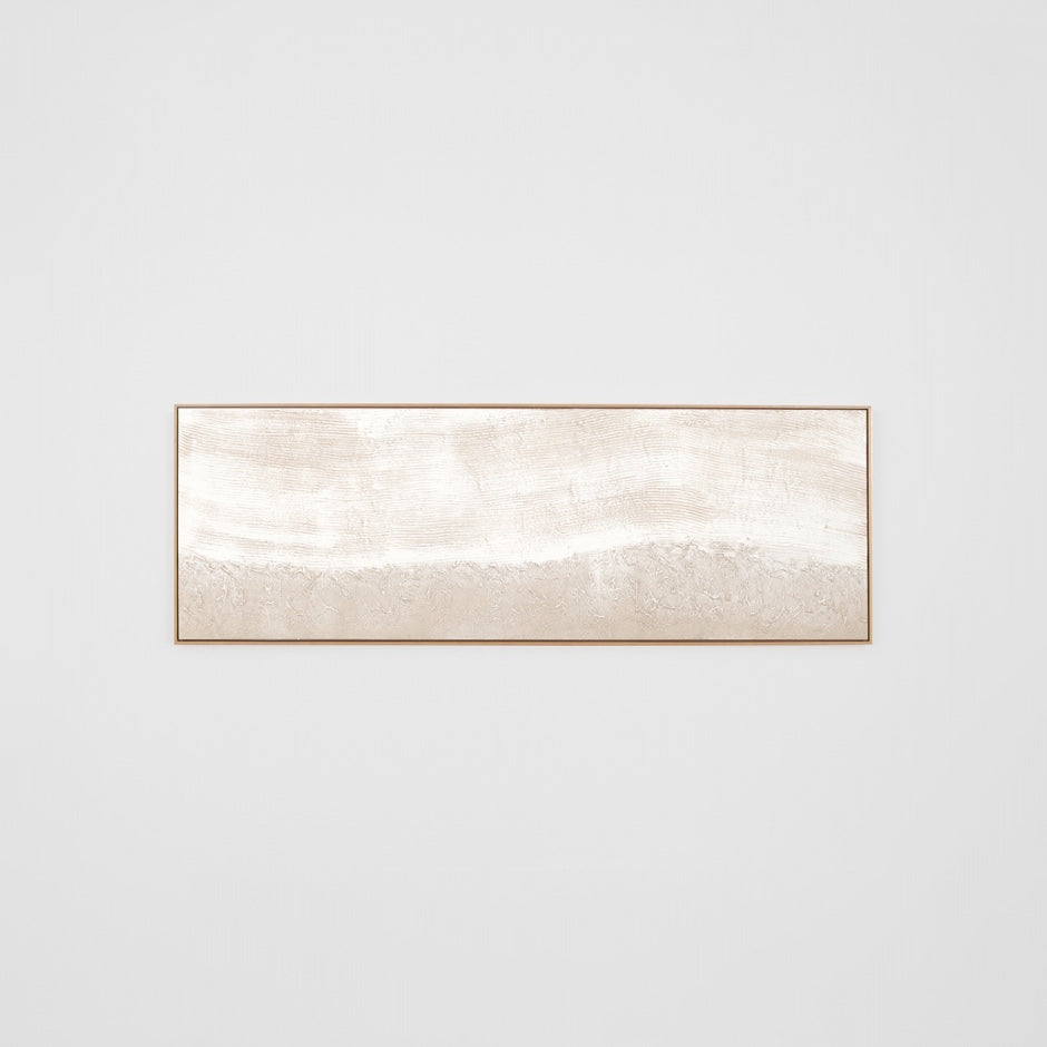 WARSEAFOW8Z_Sea Foam White Painting 183 x 61cm, Light Timber Veneer Painting Frame