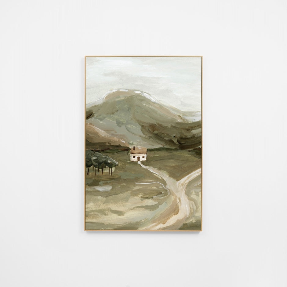 WARSECCOKR5H_Secluded Cottage Khaki Canvas 80 x 120cm, Light Timber-Look Synthetic Frame