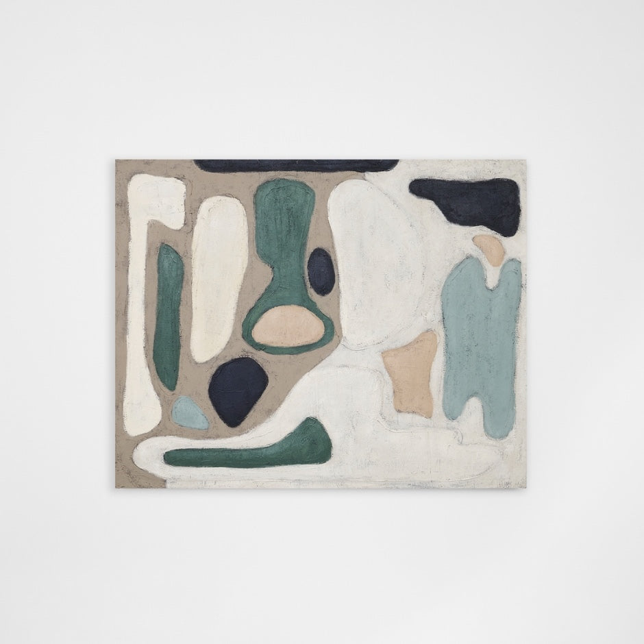 WARTABOCE8Z_Tableau Ocean Painting, Light Timber Veneer Painting Frame