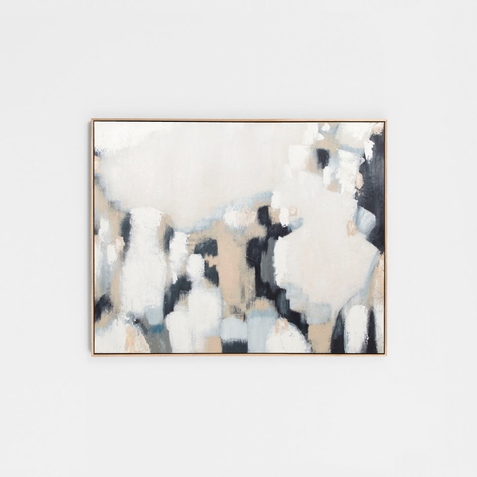 WARTOTBLU8Z_Totti Blue Painting, Light Timber Veneer Painting Frame