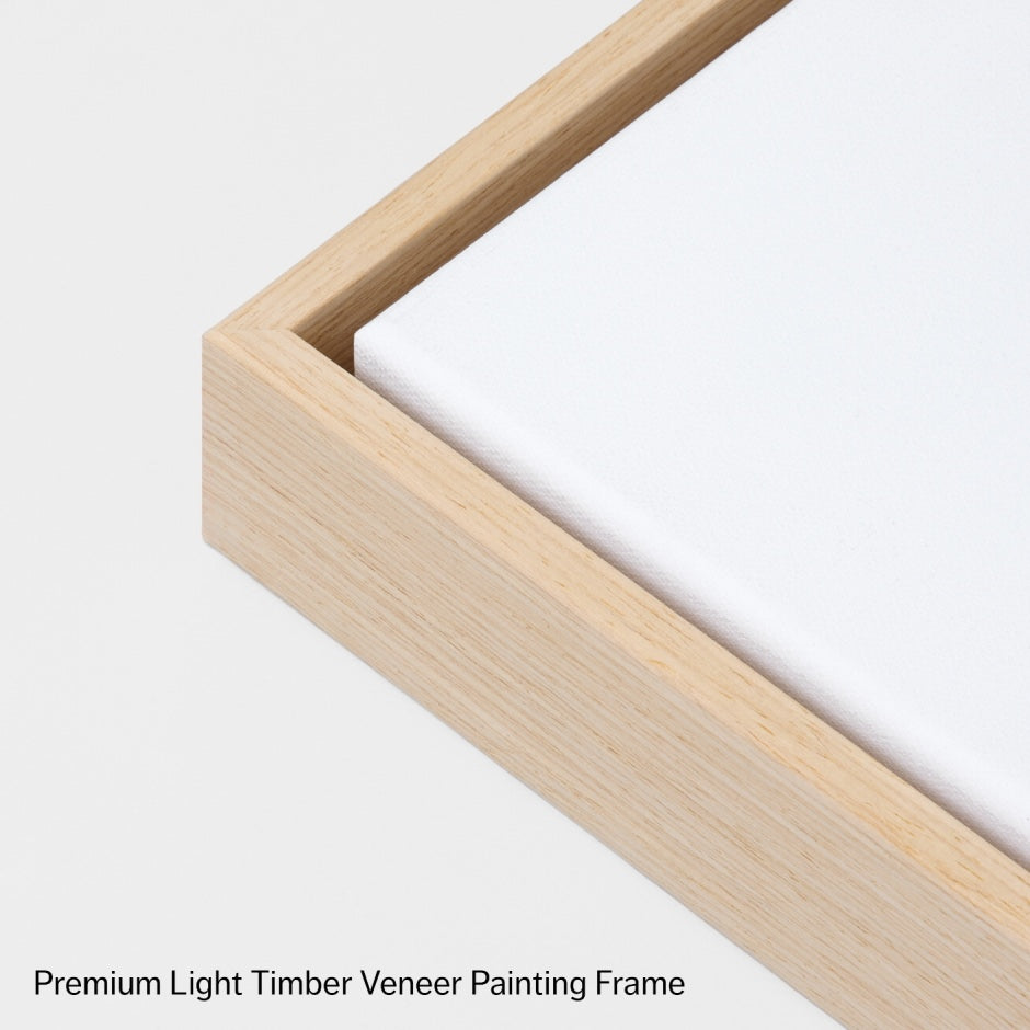 WARTOTBLU8Z_Totti Blue Painting, Light Timber Veneer Painting Frame