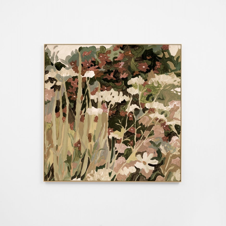 WARWILGASC7G_Wildflower Garden Autumn Square Canvas 120 x 120cm, Black Smooth Synthetic Frame