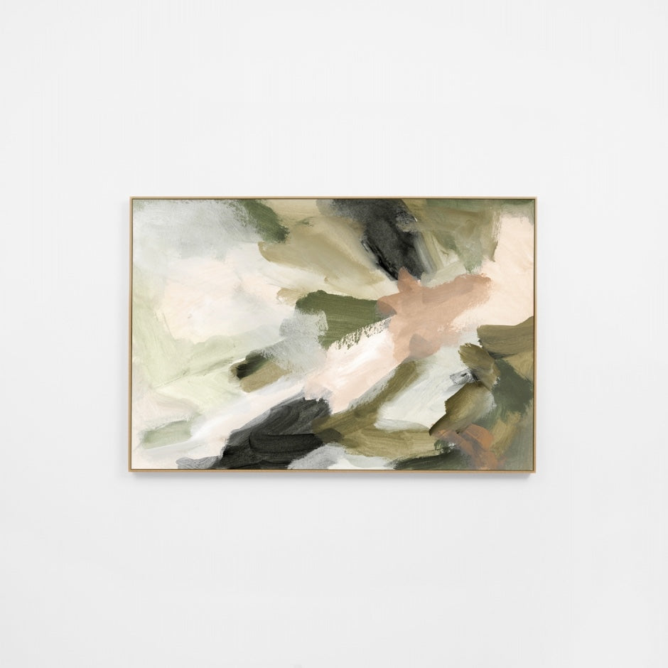 WARWILGR1R4Z_Willa Green 1 Canvas 70 x 105cm, Premium Light Timber Veneer Frame