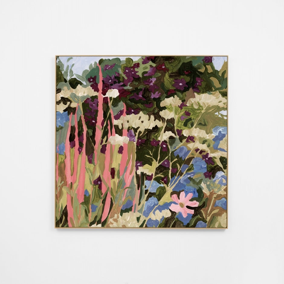 WARWILGSSC2F_Wildflower Garden Spring Square Canvas 70 x 70cm, White Smooth Synthetic Frame