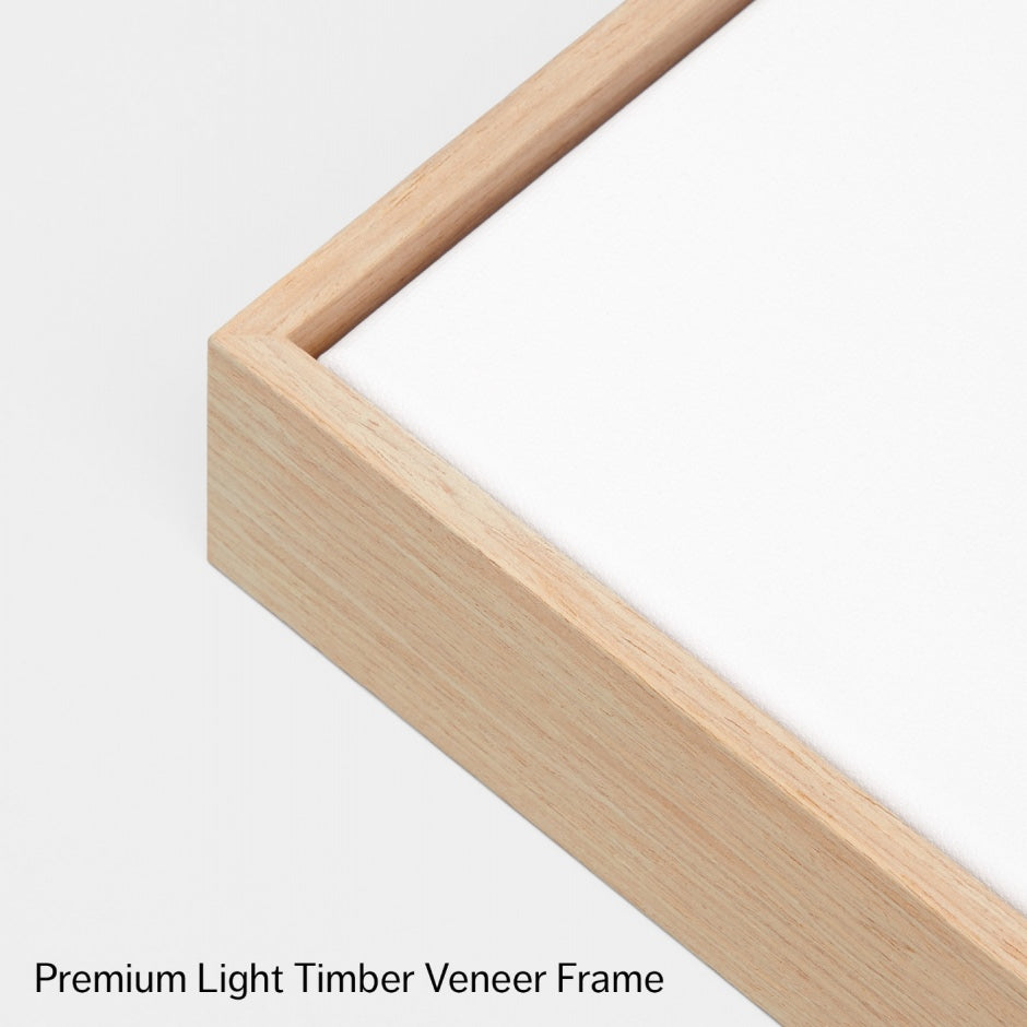 WARWOOHGRR4Z_Woodland Haven Green Rectangle Canvas 70 x 105cm, Premium Light Timber Veneer Frame