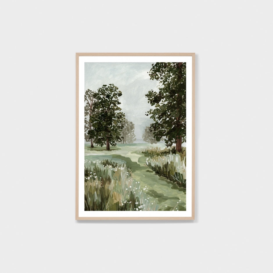 WARWOOHGRRG3_Woodland Haven Green Rectangle Print 62 x 87cm