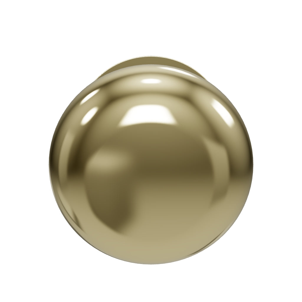 Cambridge Knob Round Rose Polished Brass