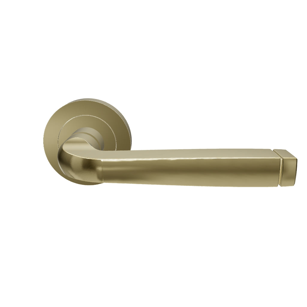 Annecy Lever - Round Rose Polished Brass