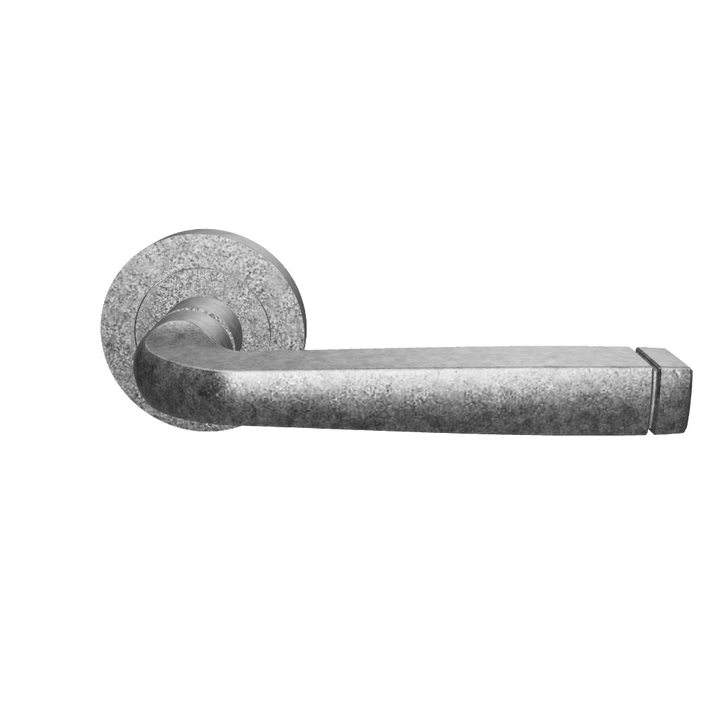 Annecy Round Rose Lever, Distressed Nickel