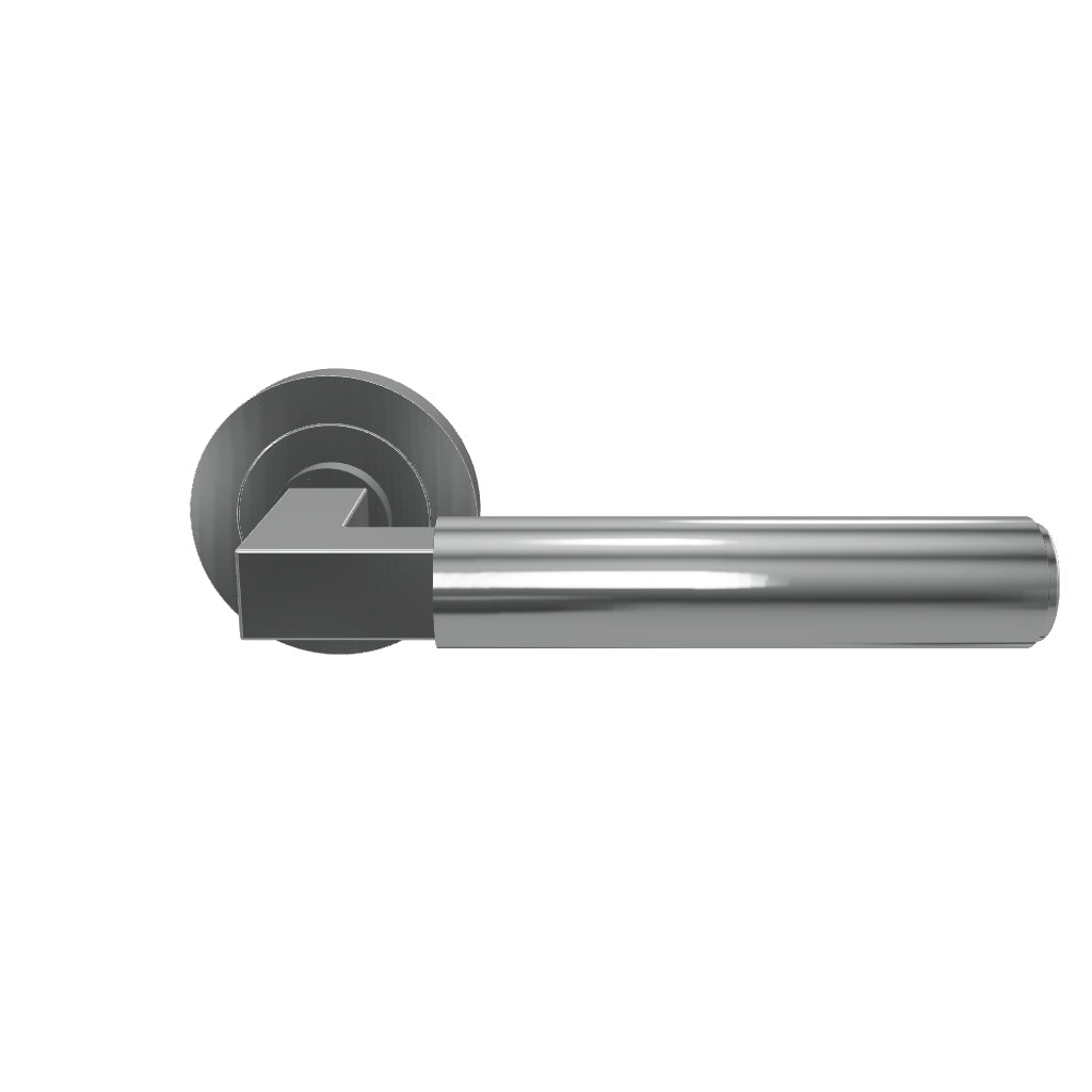 Berlin Lever Brushed Chrome Round Rose