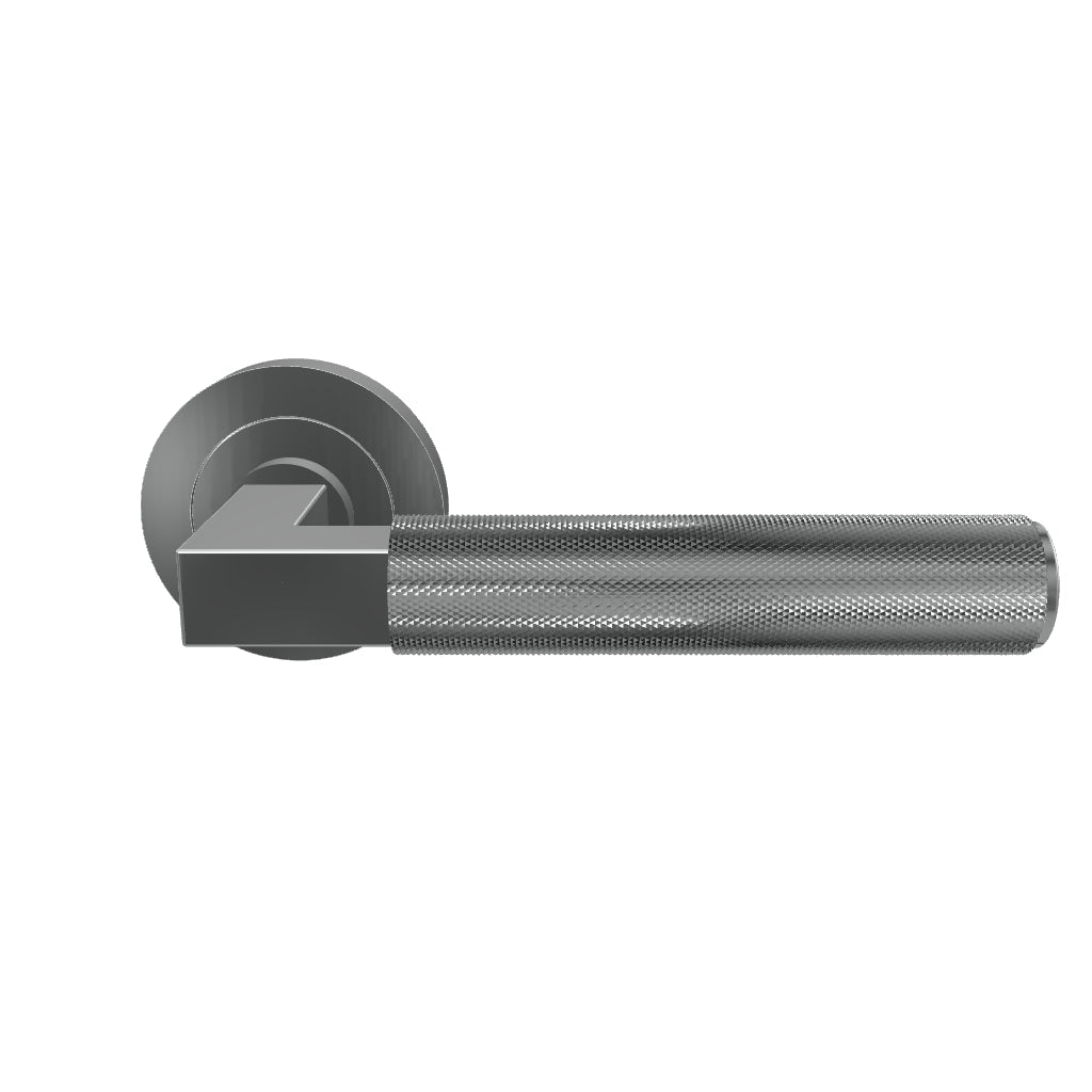 Brunswick Lever Brushed Chrome Round Rose